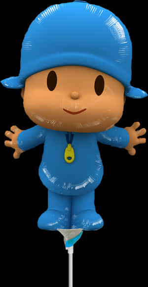 Pocoyo Character Blue Outfit PNG image with transparent background