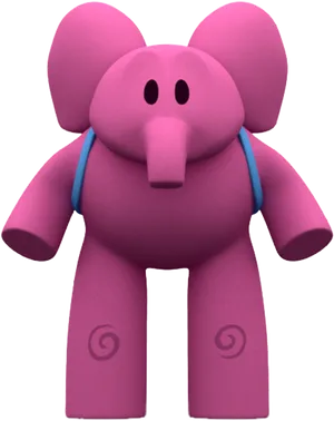 Pocoyo Character Ellie Front View PNG Image