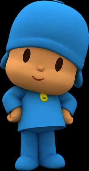 Pocoyo Character Portrait PNG image with transparent background