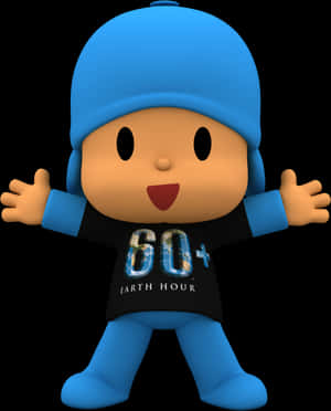 Pocoyo Earth Hour Support PNG image with transparent background