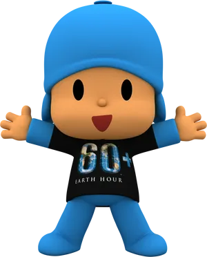 Pocoyo Earth Hour Support PNG Image