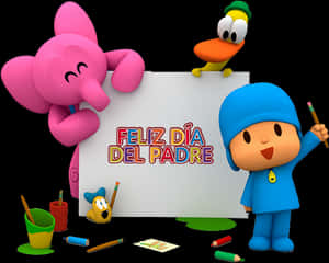 Pocoyo Fathers Day Celebration PNG image with transparent background