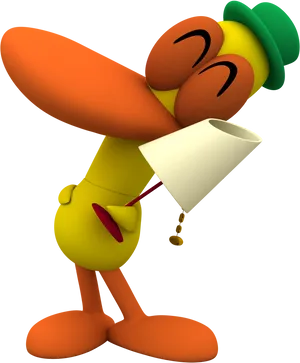 Pocoyo Pato Megaphone Fun PNG Image