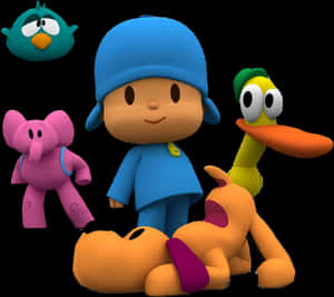 Pocoyoand Friends Characters PNG image with transparent background