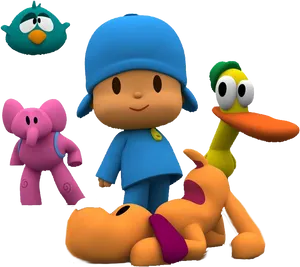 Pocoyoand Friends Characters PNG Image