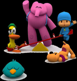 Pocoyoand Friends Playtime PNG image with transparent background