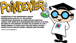 Poindexter Cartoon Character With Beaker PNG Image