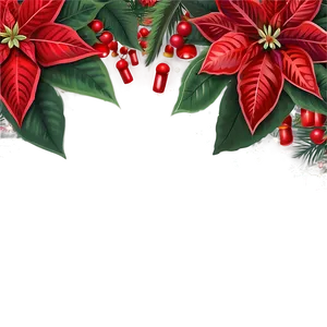 Poinsettia Holiday Border Png Hvu27 PNG Image