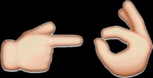 Pointingand O K Hand Gesture Emojis PNG image with transparent background