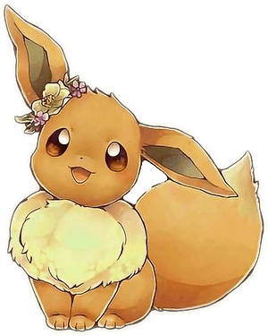 #pokemon #eevee #cute #intresting #art #freetoedit - Cute Eevee With Flower Crown, HD Png Download PNG image with transparent background