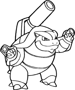 Pokemon Mega Blastoise Coloring Pages - Blastoise Pokemon Coloring Page, HD Png Download PNG image with transparent background
