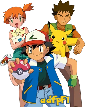 Pokemon Original Trio With Pikachuand Togepi PNG Image