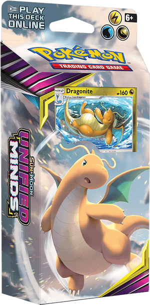 Pokemon Unified Minds Dragonite Deck PNG image with transparent background