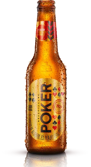 Poker Cerveza Bottle Chilled PNG Image