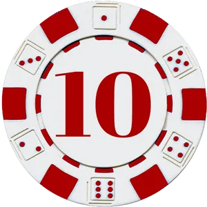 Poker Chip Number10 PNG Image