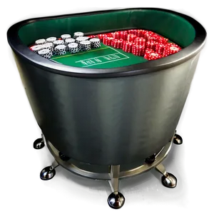 Poker Tableand Chips Setup PNG Image