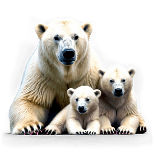 Polar Bear Family PNG snn6 PNG image with transparent background
