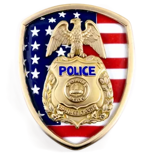 Police Badge With Flag Png Cqc PNG Image