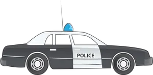 Police Car Illustration Side View PNG Image