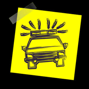 Police Car Top View Illustration PNG image with transparent background