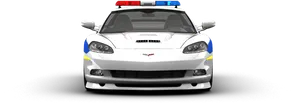 Police Corvette With Siren PNG Image