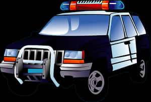 Police Cruiser Illustration PNG with transparent background