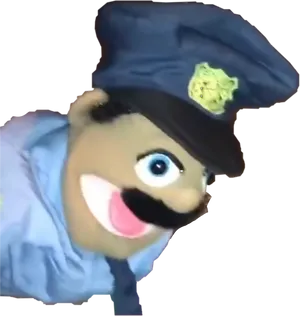 Police Puppet Character PNG Image