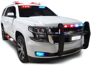 Police S U Vwith Flashing Sirens PNG Image