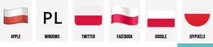 Polish Flag Emoji Variations PNG Image