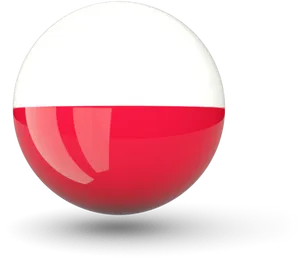 Polish Flag Sphere3 D Render PNG Image