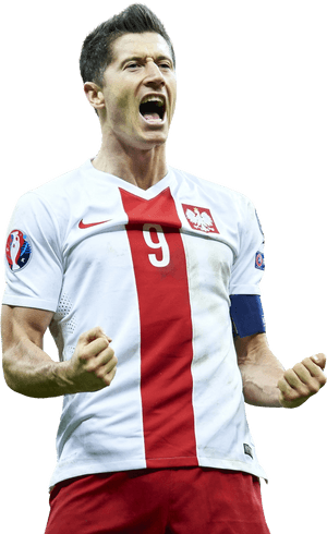 Polish Soccer Player Celebration PNG image with transparent background