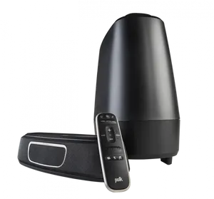 Polk Audio Speakerand Remote PNG Image