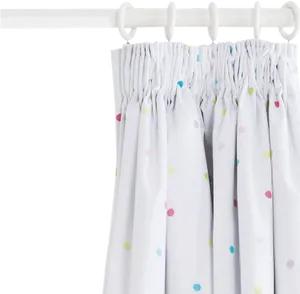 Polka Dot Curtainson Rod PNG Image