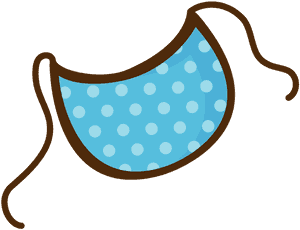 Polka Dot Face Mask Clipart PNG image with transparent background