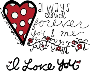 Polka Dot Heart Art PNG Image