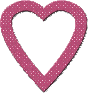 Polka Dot Heart Frame PNG Image