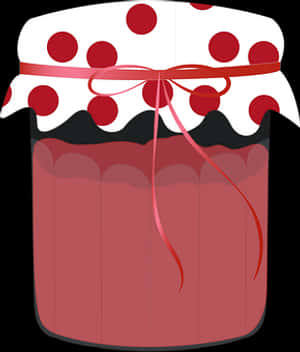 Polka Dot Jam Jar Illustration PNG