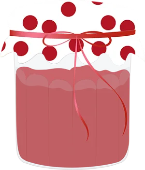 Polka Dot Jam Jar Illustration PNG Image