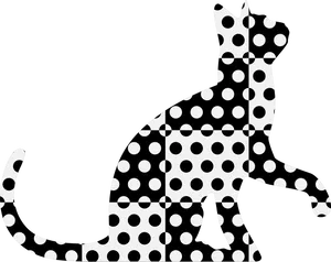 Polka Dot Pattern Cat Silhouette PNG Image