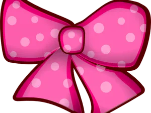 Polka Dot Pink Ribbon PNG Image