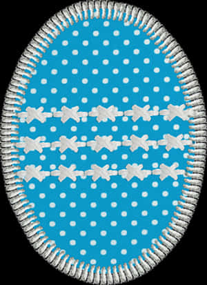 Polka Dotted Blue Easter Egg PNG image with transparent background