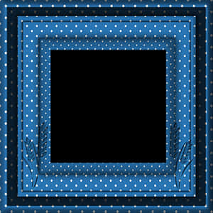 Polka Dotted Blue Frame PNG image with transparent background