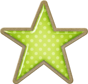 Polka Dotted Green Star PNG Image