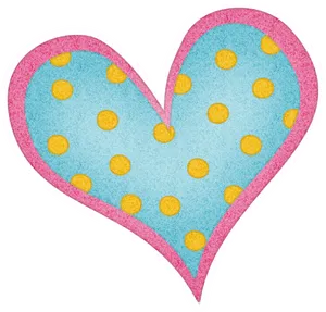 Polka Dotted Heart Sticker PNG Image