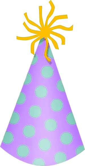 Polka Dotted Purple Birthday Hat PNG Image