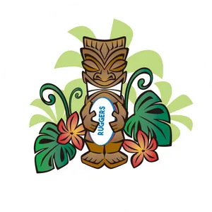 Polynesian Tiki Rugby Mascot PNG Image