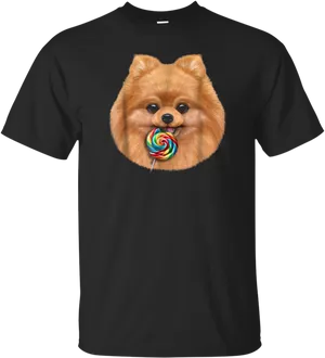 Pomeranian Lollipop T Shirt Design PNG Image