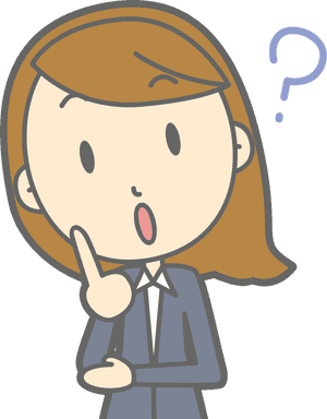 Pondering Cartoon Businesswoman PNG image with transparent background