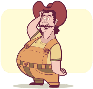 Man, Farm, Hat, Rural, Nature, Field, Cowboy - Cartoon, HD Png Download PNG image with transparent background