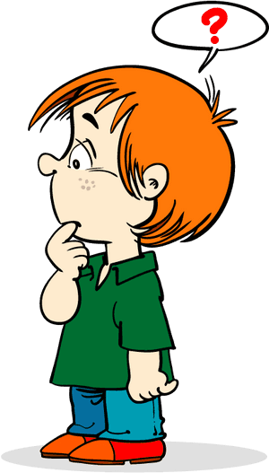 Pondering Child Cartoon PNG image with transparent background